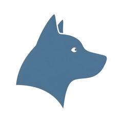 Blue Dog Head Icon Simple Design.