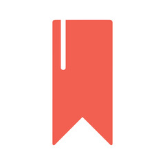 Red bookmark icon on white background