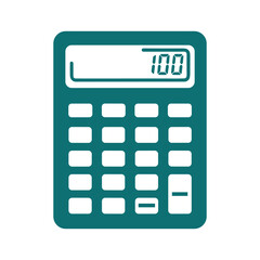 Calculator icon with 100 on screen