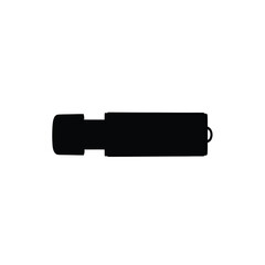 Black usb flash drive icon on transparent background