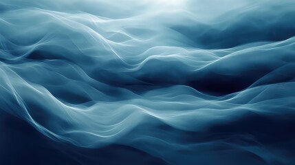 Fototapeta premium Glowing blue network of flowing lines forming a dynamic wave pattern, evoking data flow, futuristic technology, cyberspace connectivity and smooth digital energy landscape