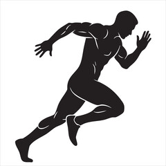 silhouette of running man