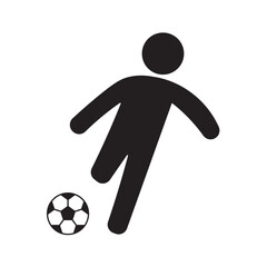 flat icon vector of person kicking a soccer ball