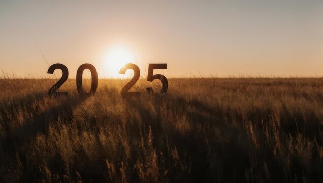 Golden Horizon - 2025 Dawns Over a Wheat Field.