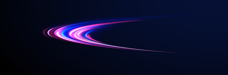 Night road with abstract car light trails PNG suitable for speed motion graphics, vector city backgrounds, futuristic automobile designs, and dynamic illustration projects © Inna(Taras)