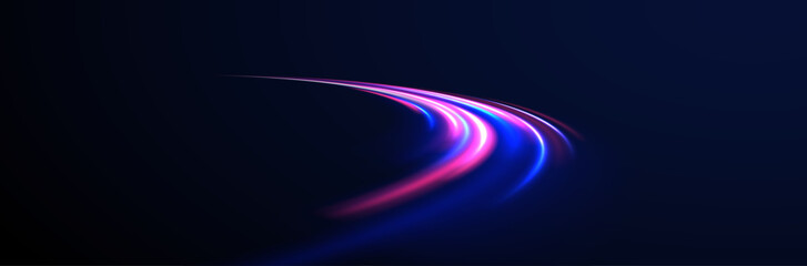 Neon rays vector abstract background png. Futuristic technological style. Abstract background with speed lines. Vector illustration. Futuristic. The light lines of the road are blue png