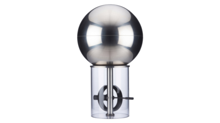 Shiny Metal Capsule with Clear Base on Black
