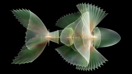 Transparent Fish X-ray Style Illustration.