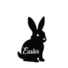 Fototapeta premium Easter bunny silhouette with 'easter' written on it