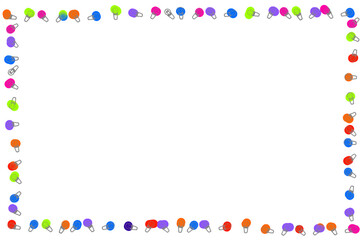 collection of colorful incandescent light bulb frames