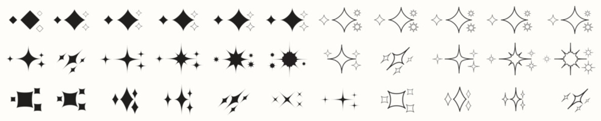 Sparkle star icons. shine icons. stars sparkles vector illustration,