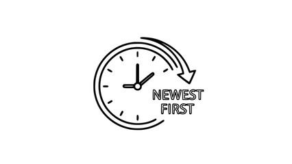 Clock icon shows time order in business concept in flat design or clock icon represents chronological arrangement in digital marketing campaign