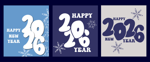 Set of numbers for the year 2026 Happy New Year celebration cards , with typography logo © Emma