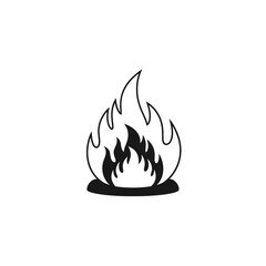 Black and white flame icon