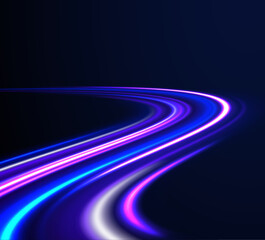 Sport car is made of polygons, lines and connected dots. Racing cars dynamic flash effects city road with long exposure night ligh. Vector PNG glitter light fire flare trace