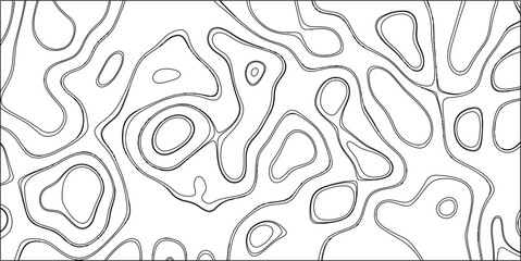 Black and white abstract contour lines on a white background, showcasing organic, flowing shapes resembling topographic maps or cellular structures