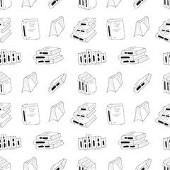 Hand drawn book seamless pattern background