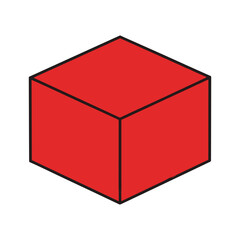 Red cube on white background
