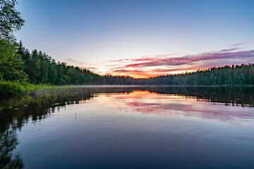 Fototapeta premium sunrise over the lake