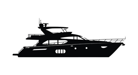 a striking black and white depiction of a luxury yacht at sea a beautiful silhouette
