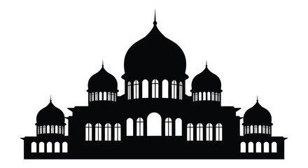 A striking black silhouette of saint basil s cathedral in moscow russia silhouette