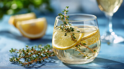 glass of water with lemon