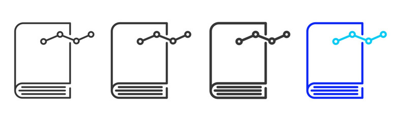 digital connectivity Icon Set Collection in Creative Outline Style for Technology Platforms Featuring Multiple Thickness Variations Suitable for Education Apps Digital Systems
