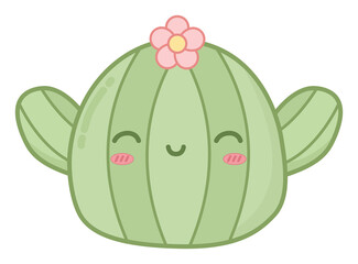 Naklejka premium Cheeky Winking Cactus Character Sticker
