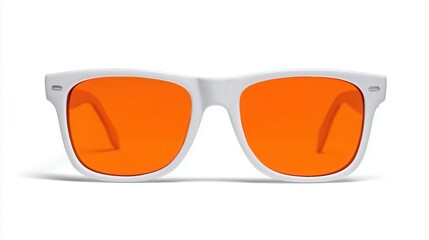 Orange tint sunglasses on white background