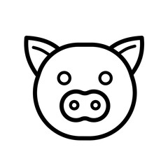 Pig head - line vector icon