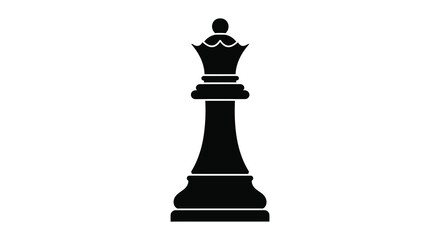 A striking black queen chess piece stands prominently displayed a bold silhouette © AL-AMIN