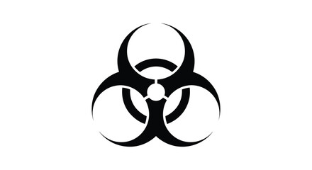 A striking depiction of the biohazard symbol a universally recognized warning in silhouette