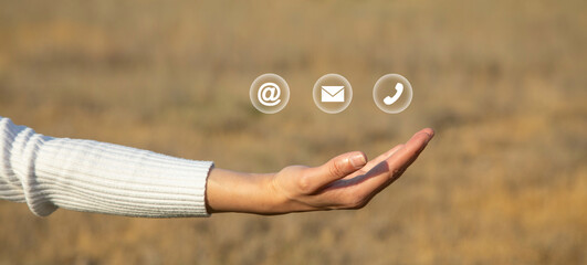 Contact symbols. Social Media. Internet