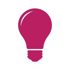Magenta lightbulb icon on white background