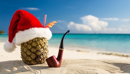 The santa with red cap