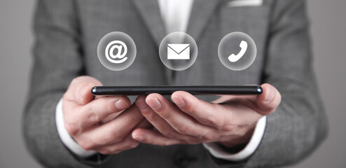 Contact symbols. Social Media. Internet