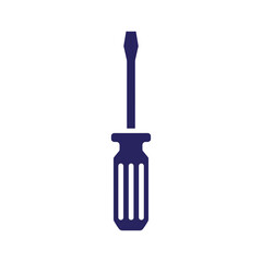 Dark blue screwdriver icon on white background