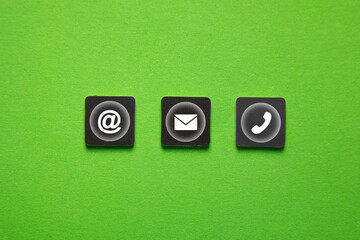 Contact symbols. Social Media. Internet