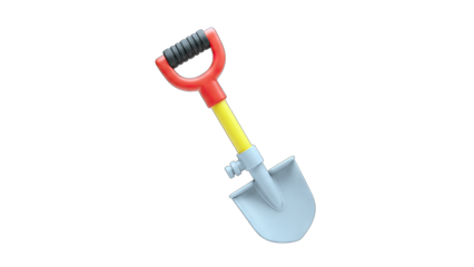 Colorful Toy Shovel Isolated on White Background