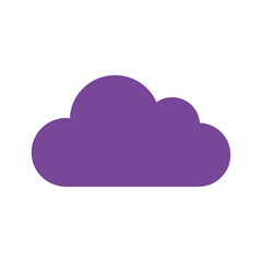Purple cloud icon on white background