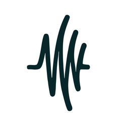 A simple and minimalist hand drawn illustration of a line wave representing a sound signal or audio frequency. Perfect for logos, icons, or abstract design elements.	