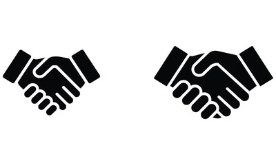 Obraz premium Handshake Silhouette Vector Icons Set for Business Partnership and Agreement 
