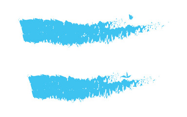 Two blue brush strokes on white background