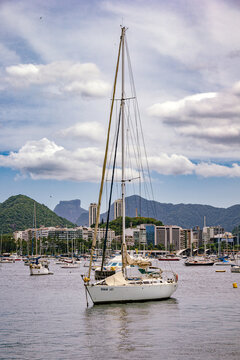 Sailboat in Mureta Da Urca - Rio de Janeiro, Brazil