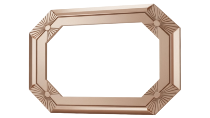 Isolated decorative mirror frame, ornate octagon design for vintage interior décor use