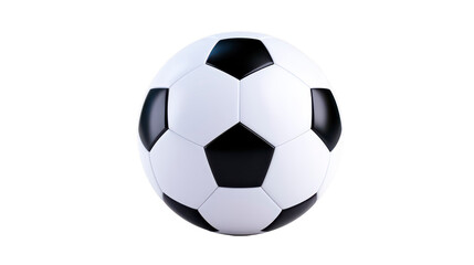 Fototapeta premium Soccer ball black and white round isolated classic leather sports equipment recreation competition clean shiny simple outdoor indoor team game activity pattern pentagon hexagon smooth inflated