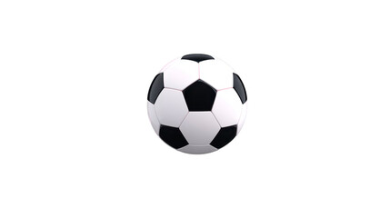 Fototapeta premium Classic black and white soccer ball isolated on transparent background, showing pentagon and hexagon pattern, perfect for sports, recreation, and team activity concepts