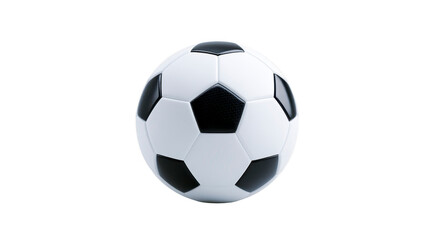 Fototapeta premium Soccer ball black white round leather classic isolated sports equipment recreation is shown with clean background perfect for design or advertising evoking energy and excitement