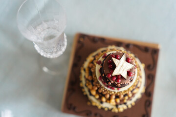 Chocolate Christmas dessert with star