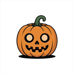 Cute Halloween Pumpkin Jack O Lantern Cartoon Illustration
